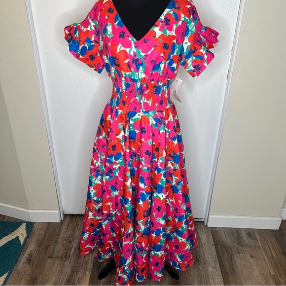 NWT Lili Sidonio By Molly Bracken Printed Midi Dress Size XS - Picture 1 of 13